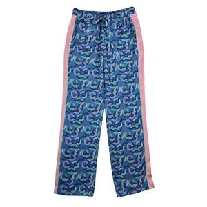 Diane Von Furstenberg Blue & Pink Print Lightweight Pull-on Pants Size XS